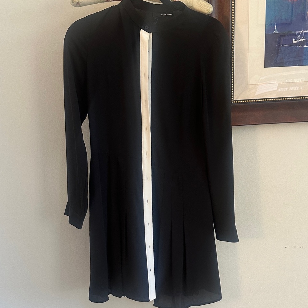 kooples Black and White Button-Down Dress